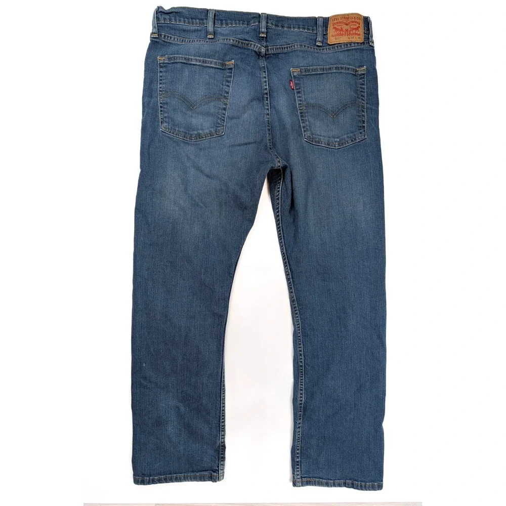 Levi's 513 Slim Fit Blue Wash‎ Denim Straight Leg Jeans Men's Size 38x30